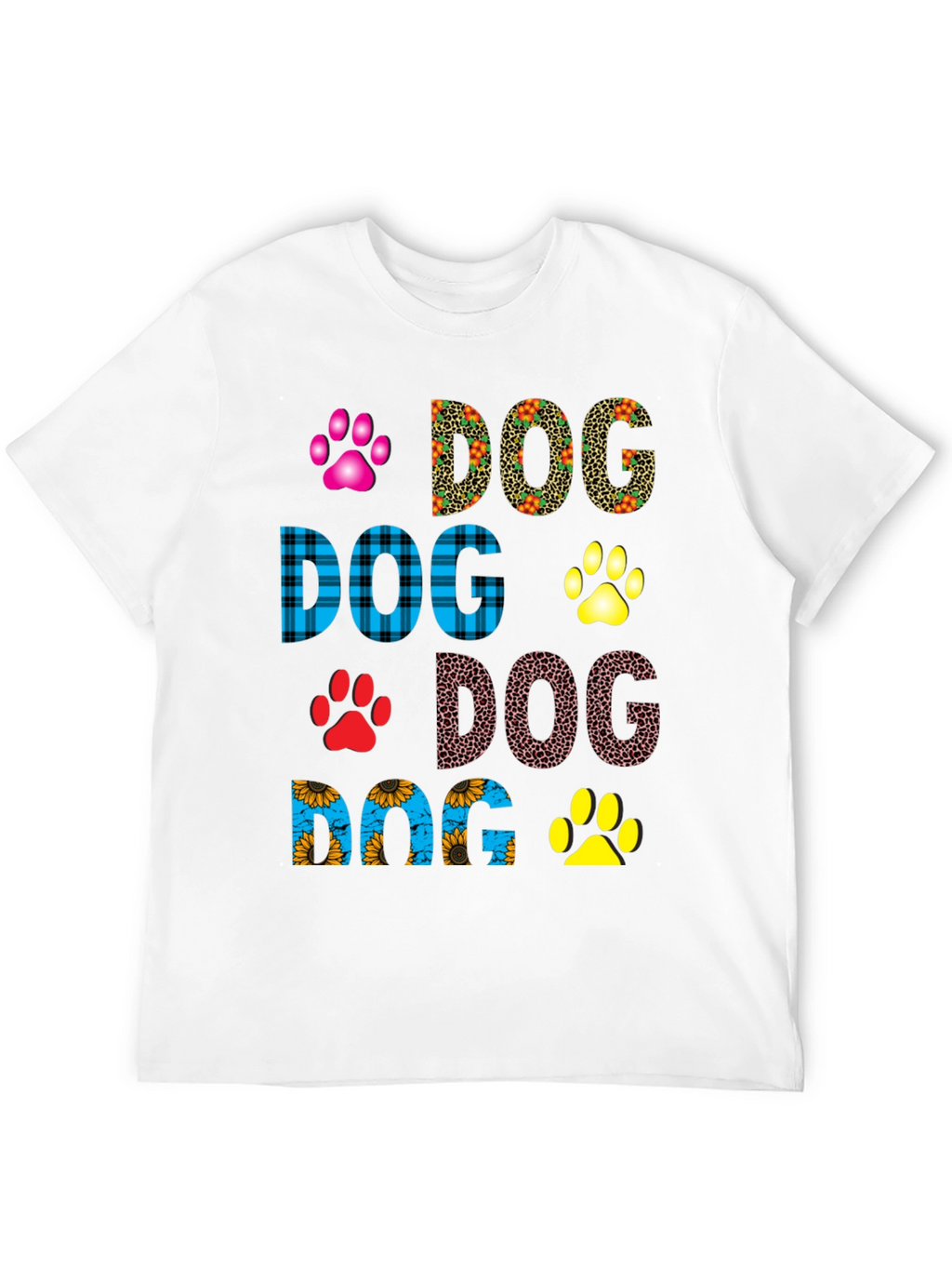 Dog Lover T-Shirt Paw Print Design Tee