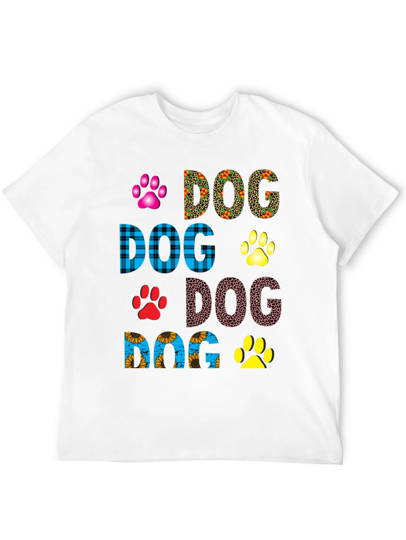 Dog Lover T-Shirt Paw Print Design Tee