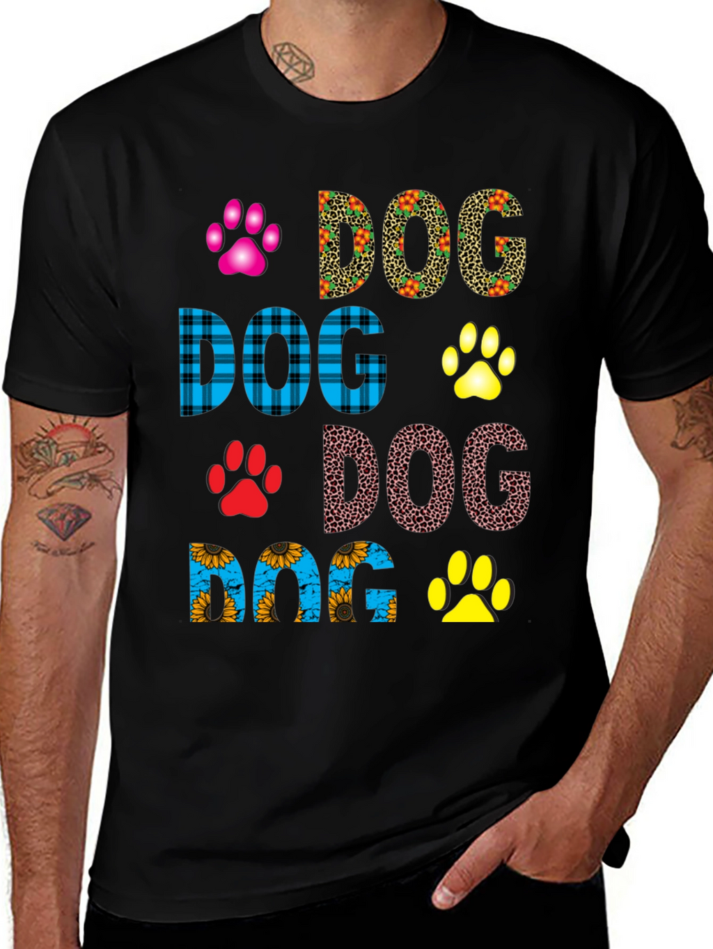 Dog Lover T-Shirt Paw Print Design Tee
