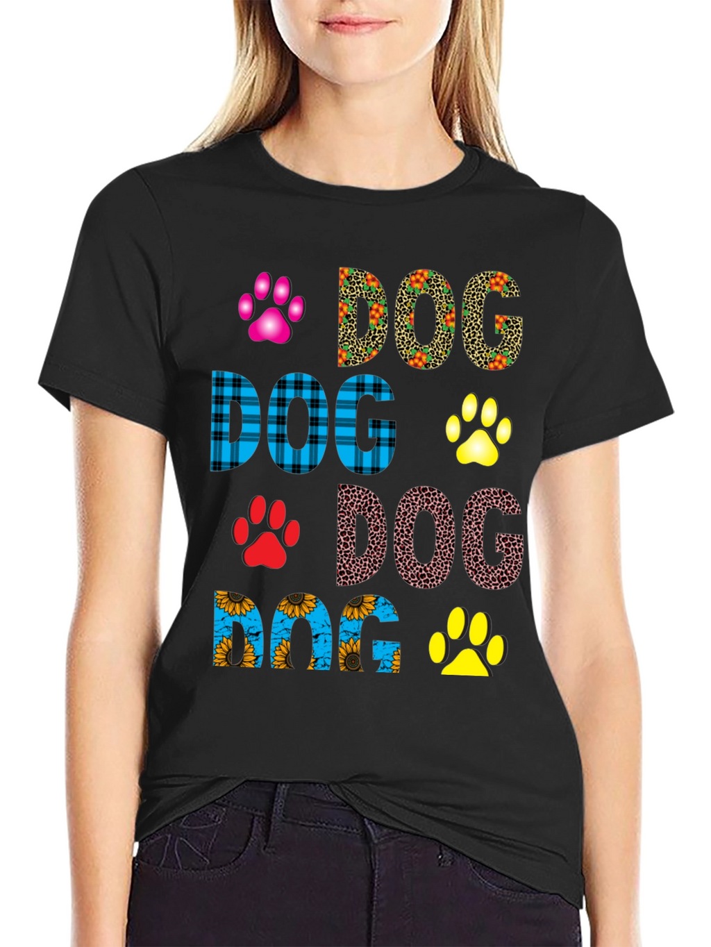 Dog Lover T-Shirt Paw Print Design Tee