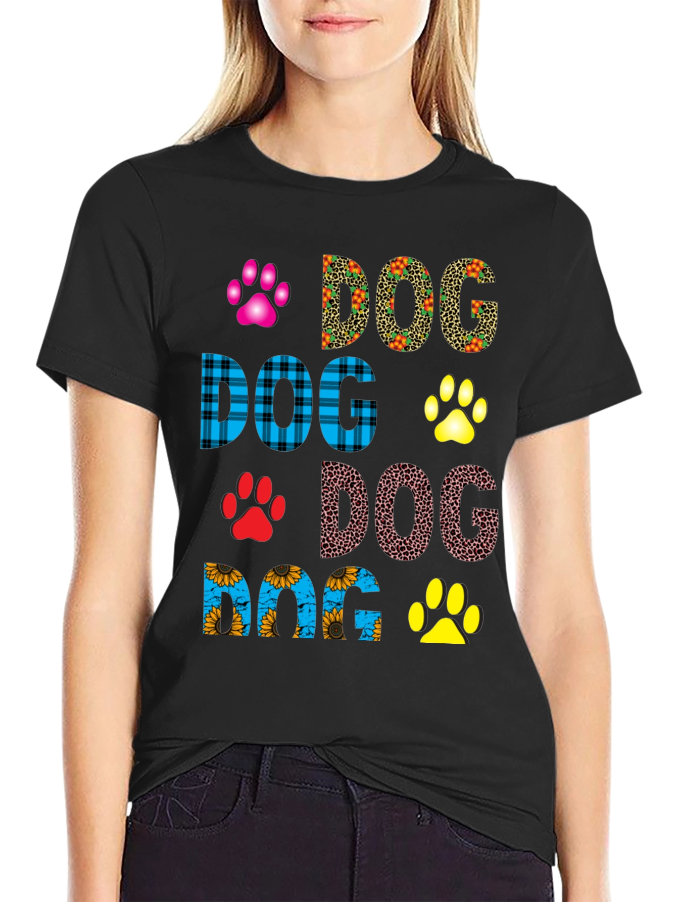 Dog Lover T-Shirt Paw Print Design Tee