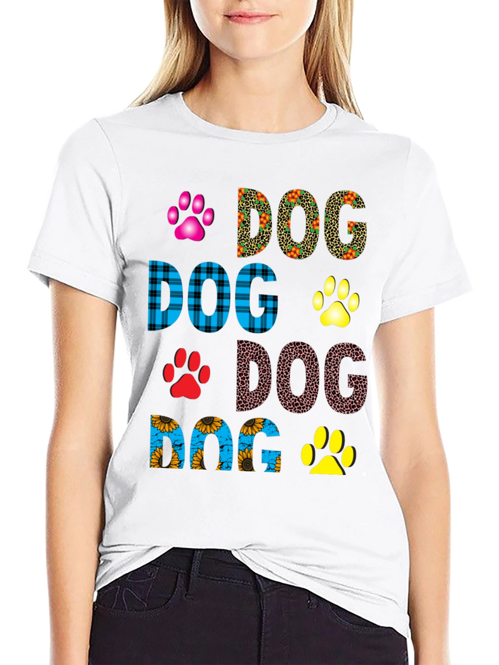 Dog Lover T-Shirt Paw Print Design Tee