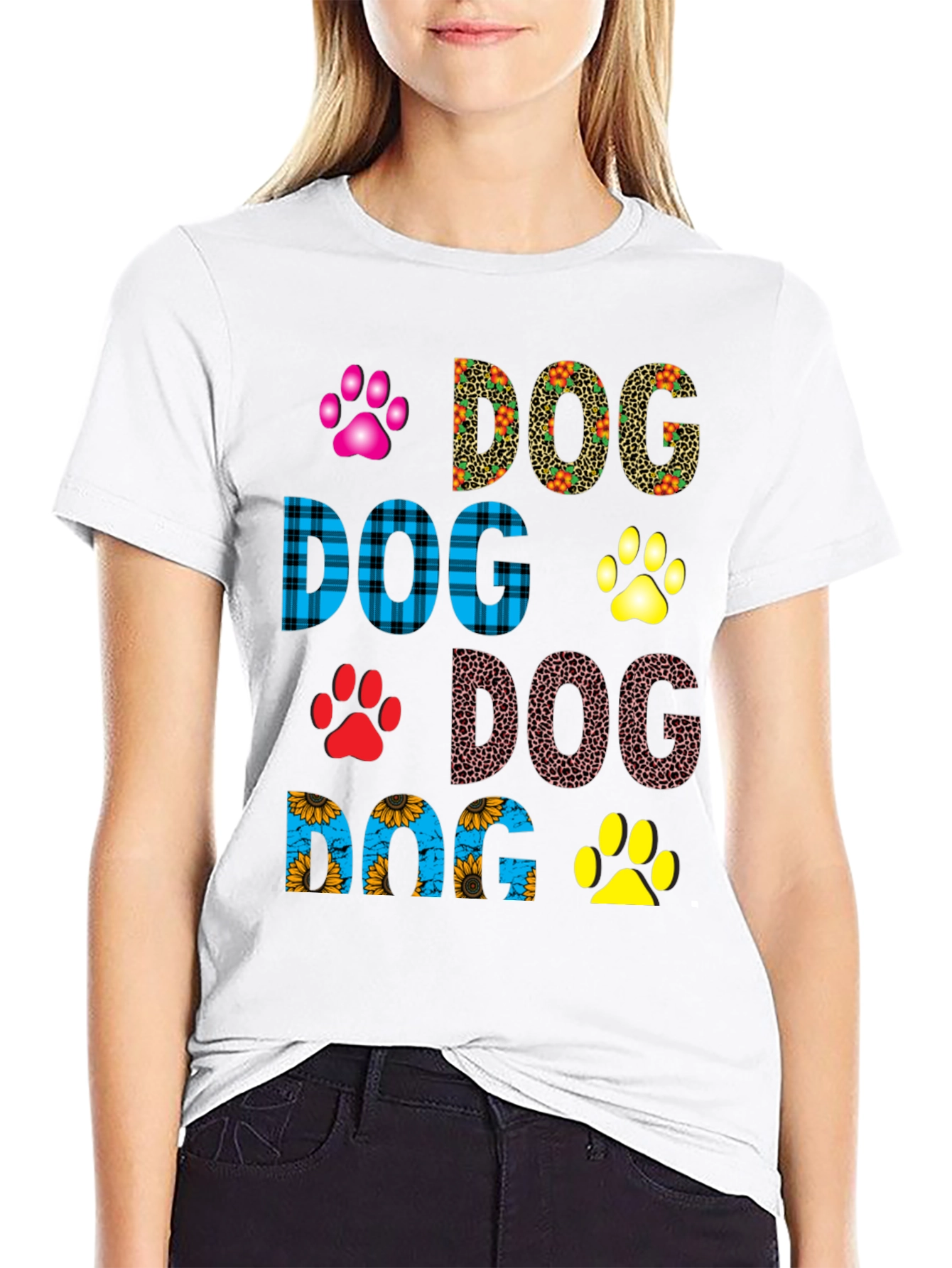 Dog Lover T-Shirt Paw Print Design Tee