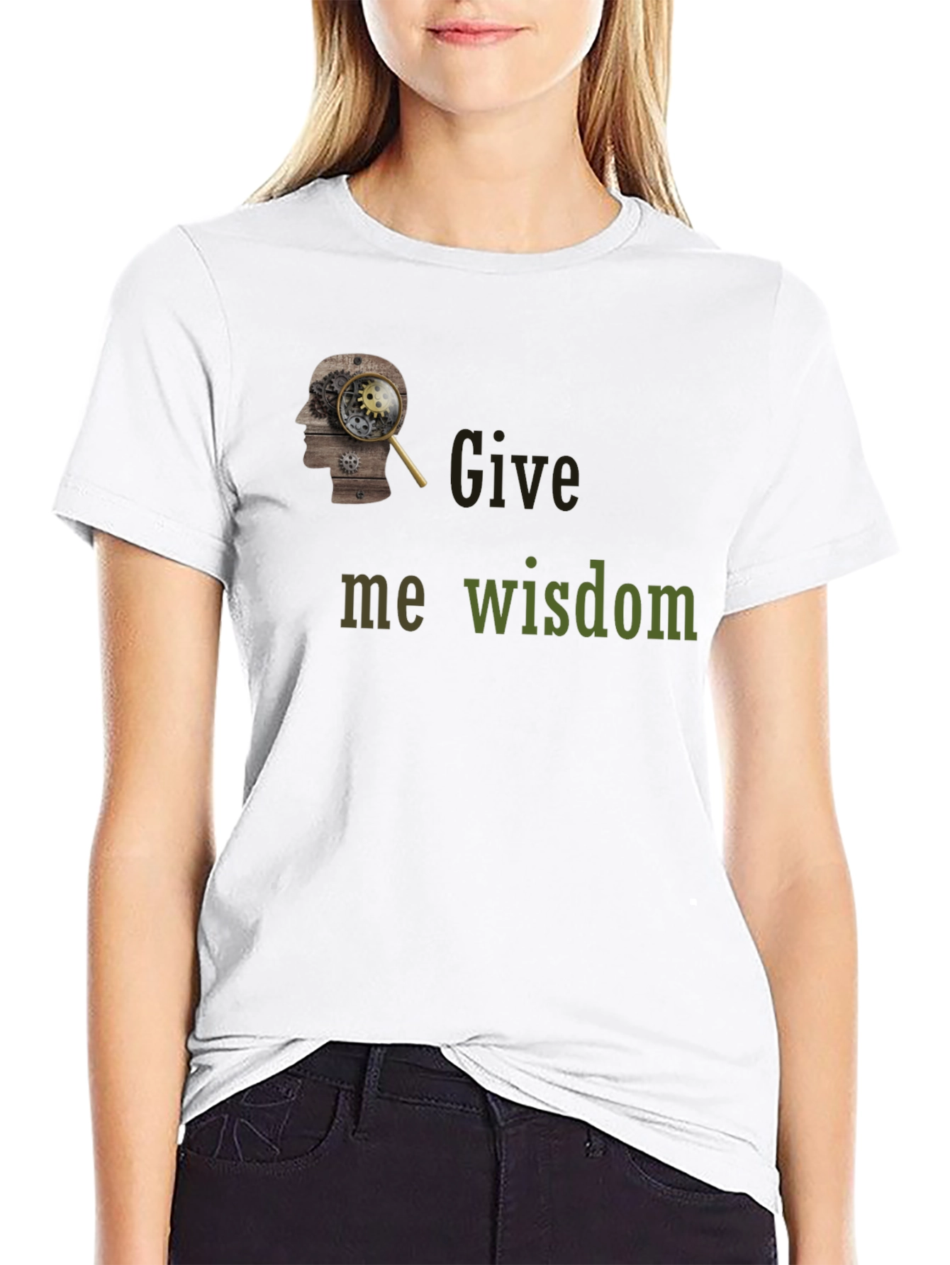 Give Me Wisdom Graphic T-Shirt - Black