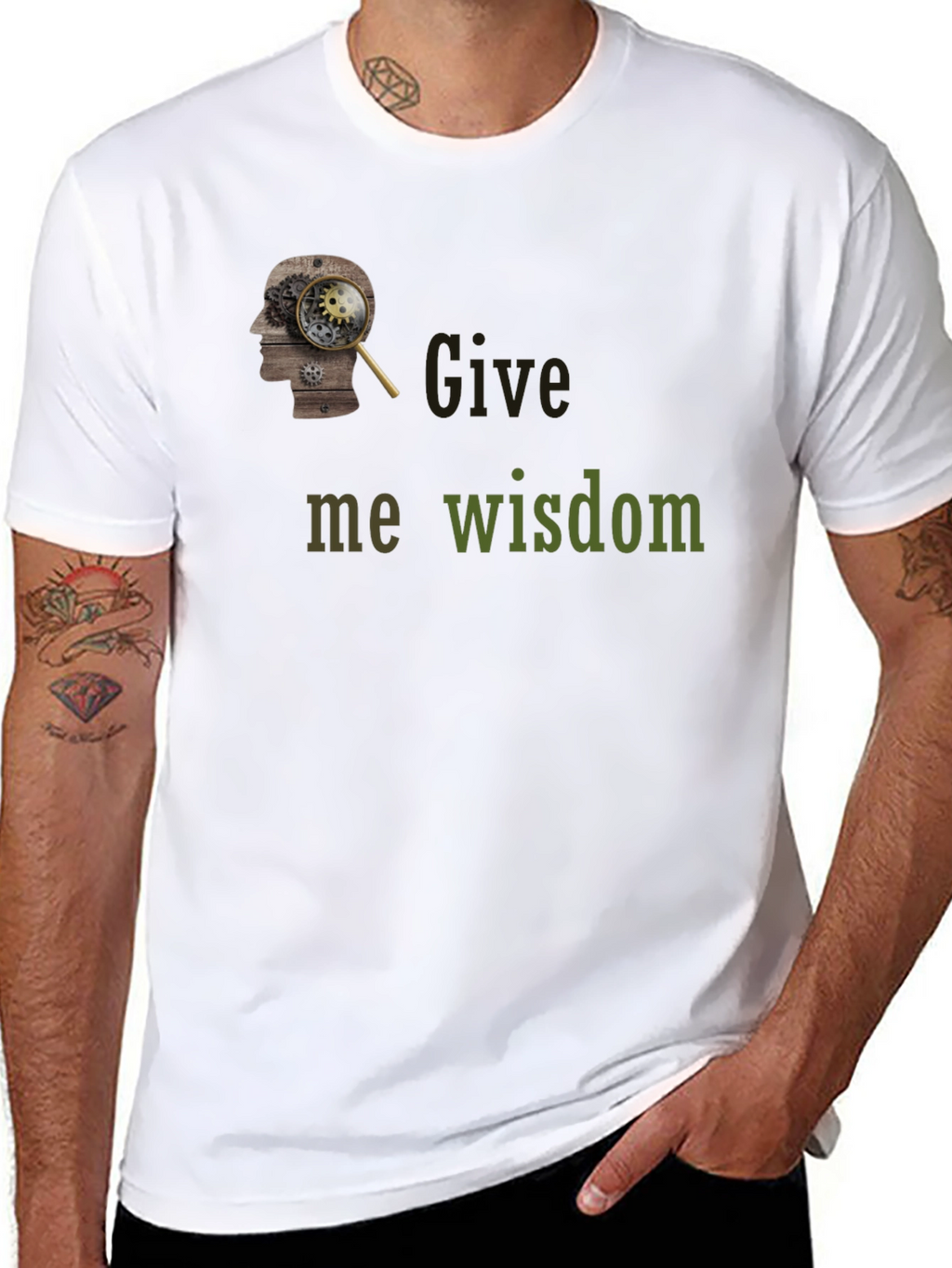Give Me Wisdom Graphic T-Shirt - Black