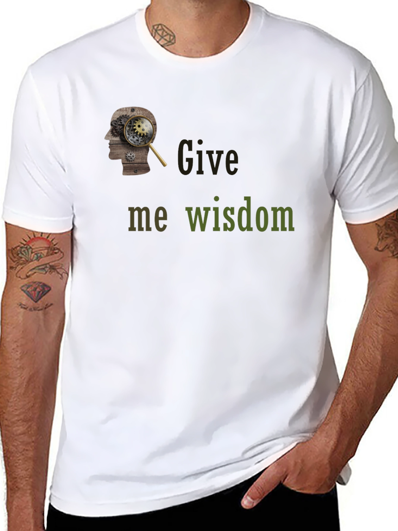 Give Me Wisdom Graphic T-Shirt - Black