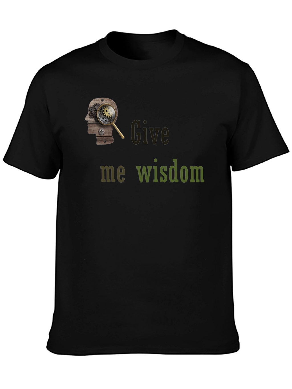 Give Me Wisdom Graphic T-Shirt - Black