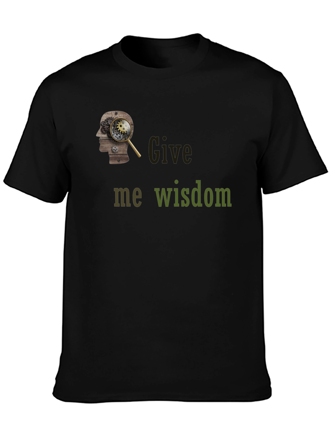 Give Me Wisdom Graphic T-Shirt - Black