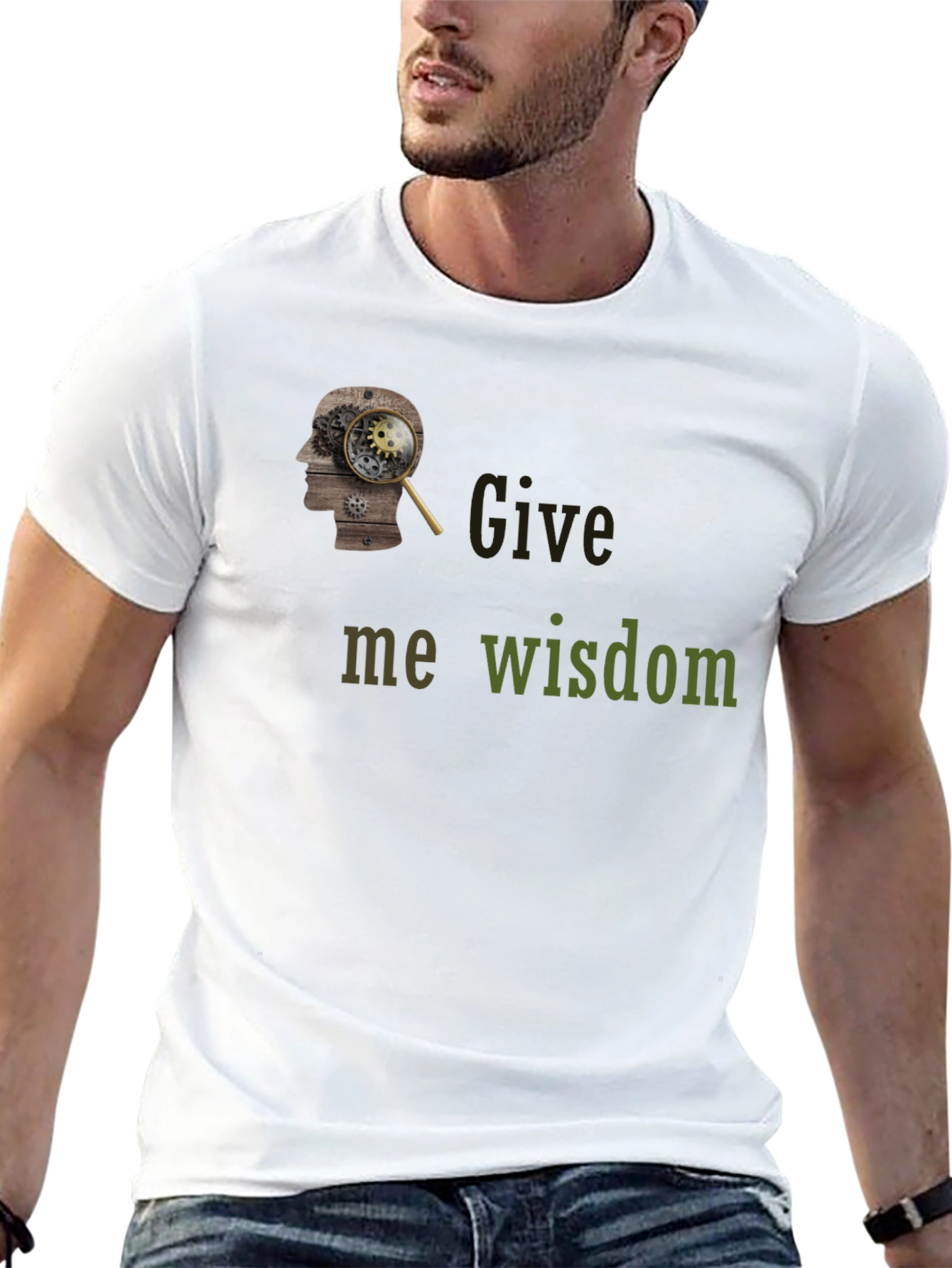 Give Me Wisdom Graphic T-Shirt - Black