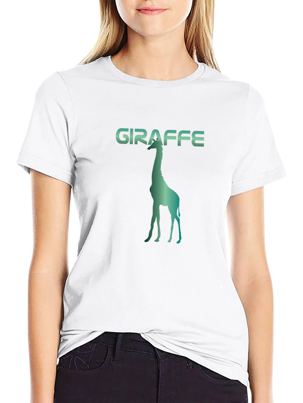 Giraffe Silhouette Graphic Print Tee