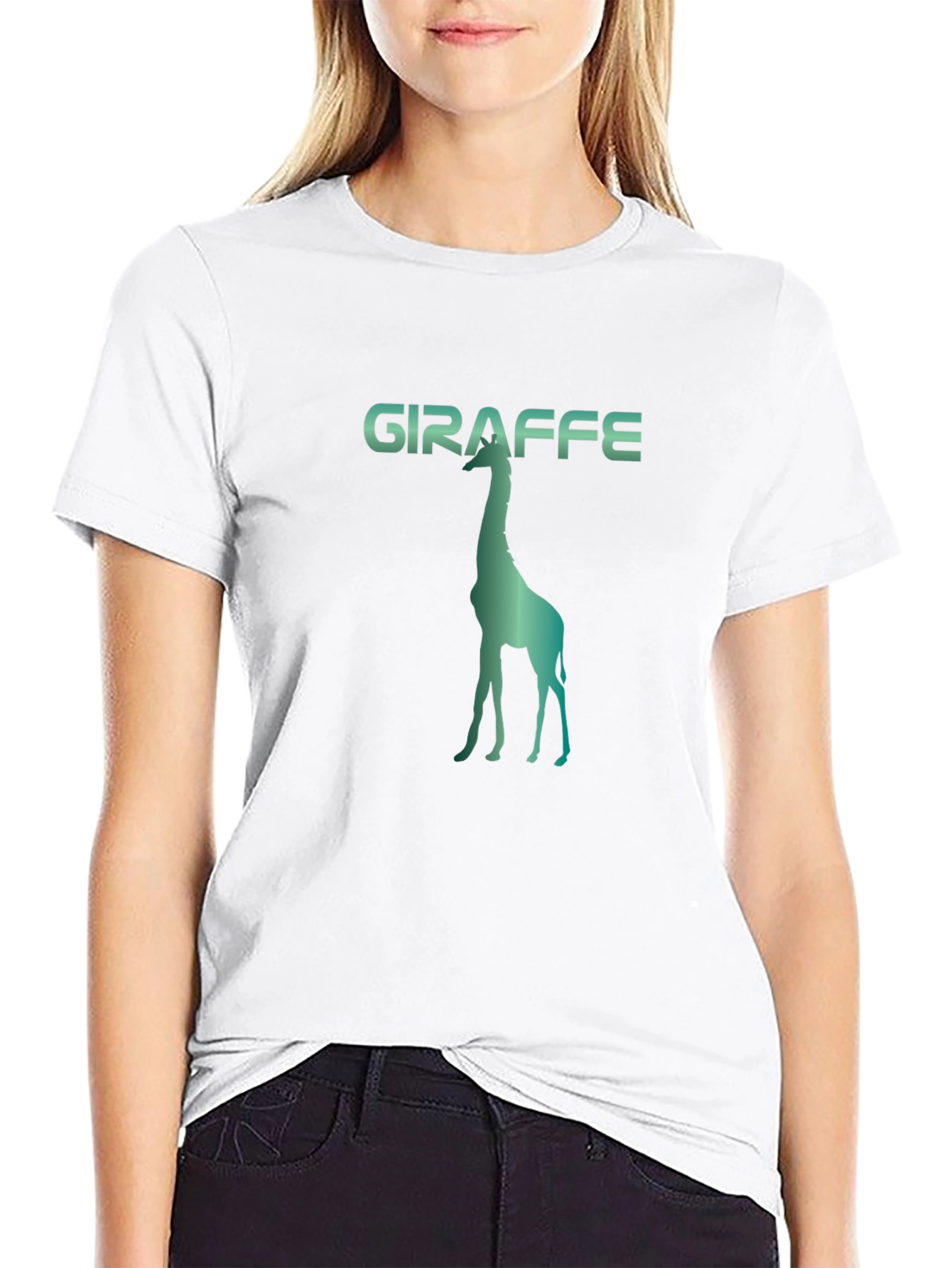 Giraffe Silhouette Graphic Print Tee