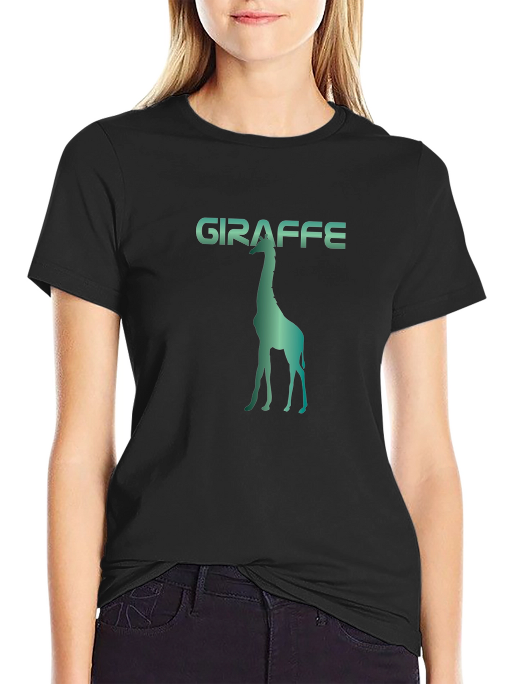 Giraffe Silhouette Graphic Print Tee