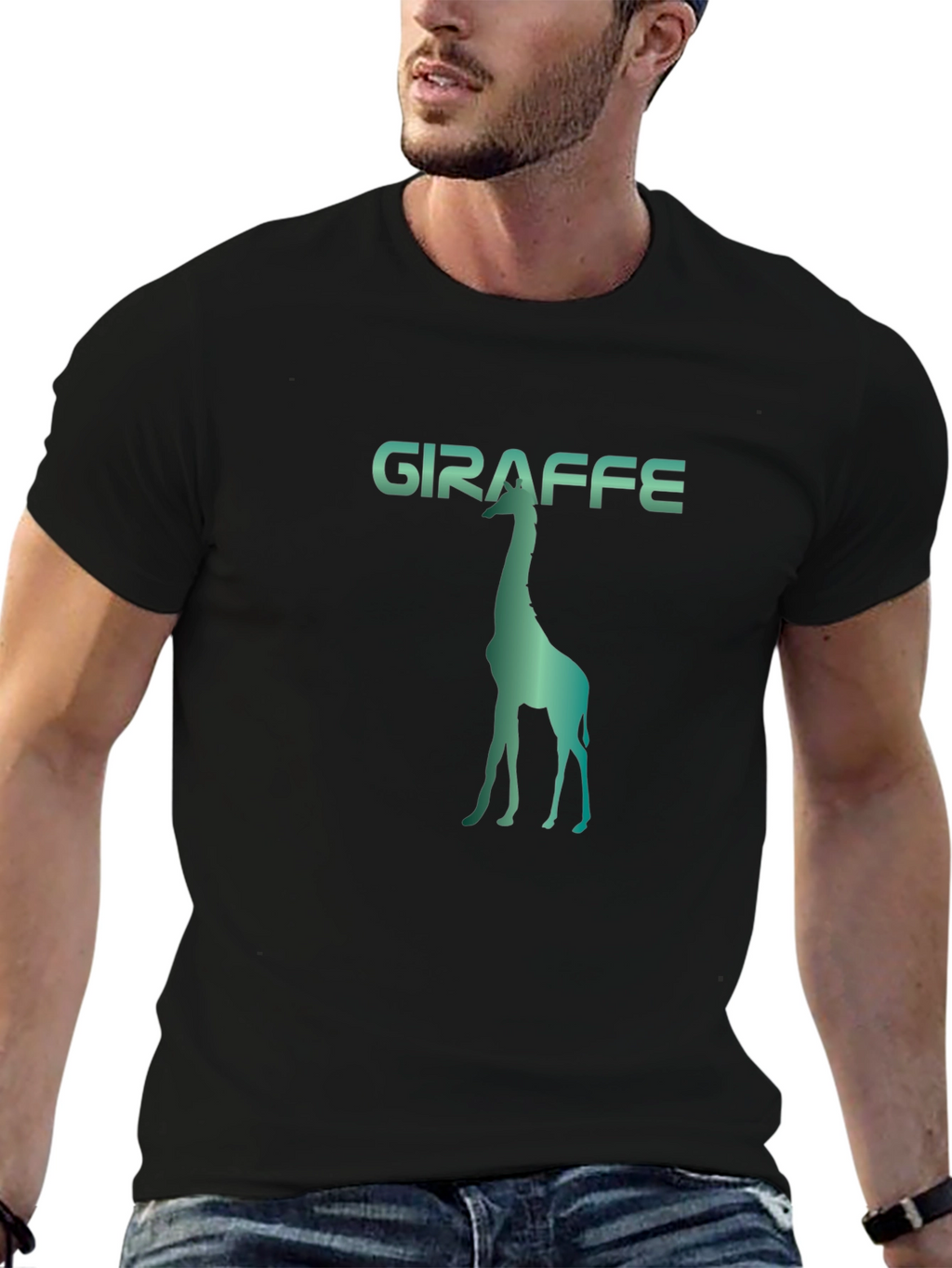 Giraffe Silhouette Graphic Print Tee