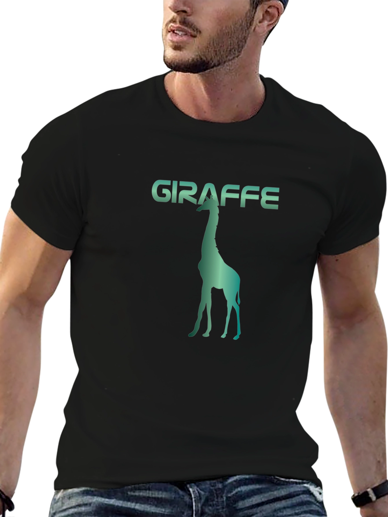 Giraffe Silhouette Graphic Print Tee