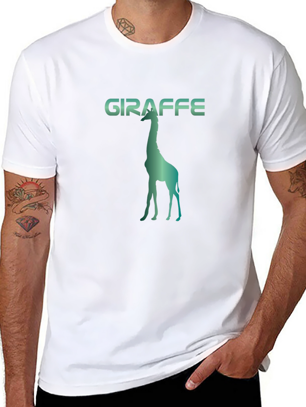 Giraffe Silhouette Graphic Print Tee
