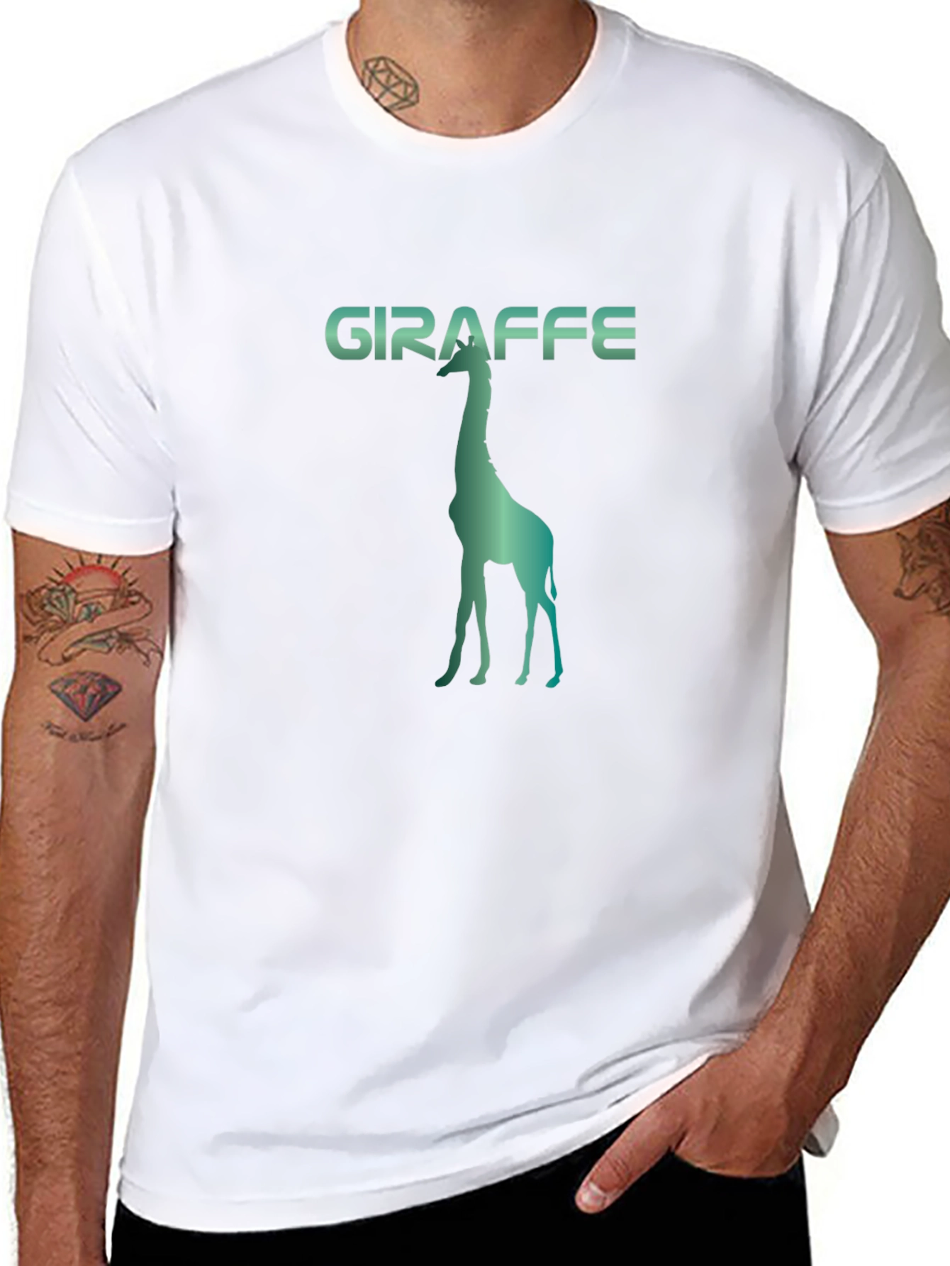 Giraffe Silhouette Graphic Print Tee