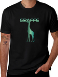 Giraffe Silhouette Graphic Print Tee