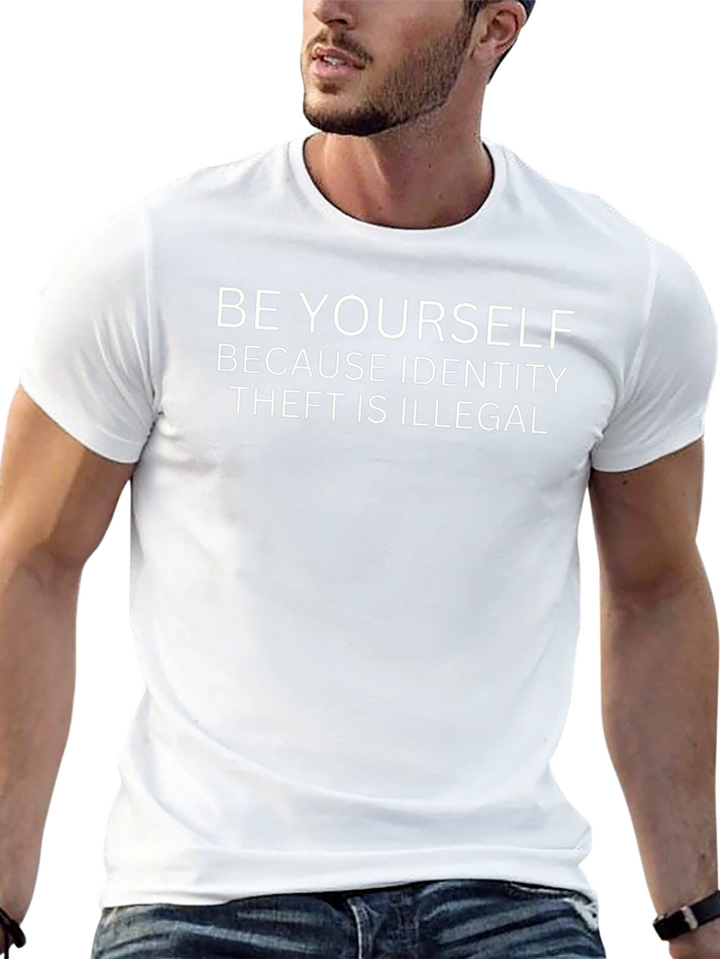 Be Yourself Graphic Tee - Black Cotton Blend