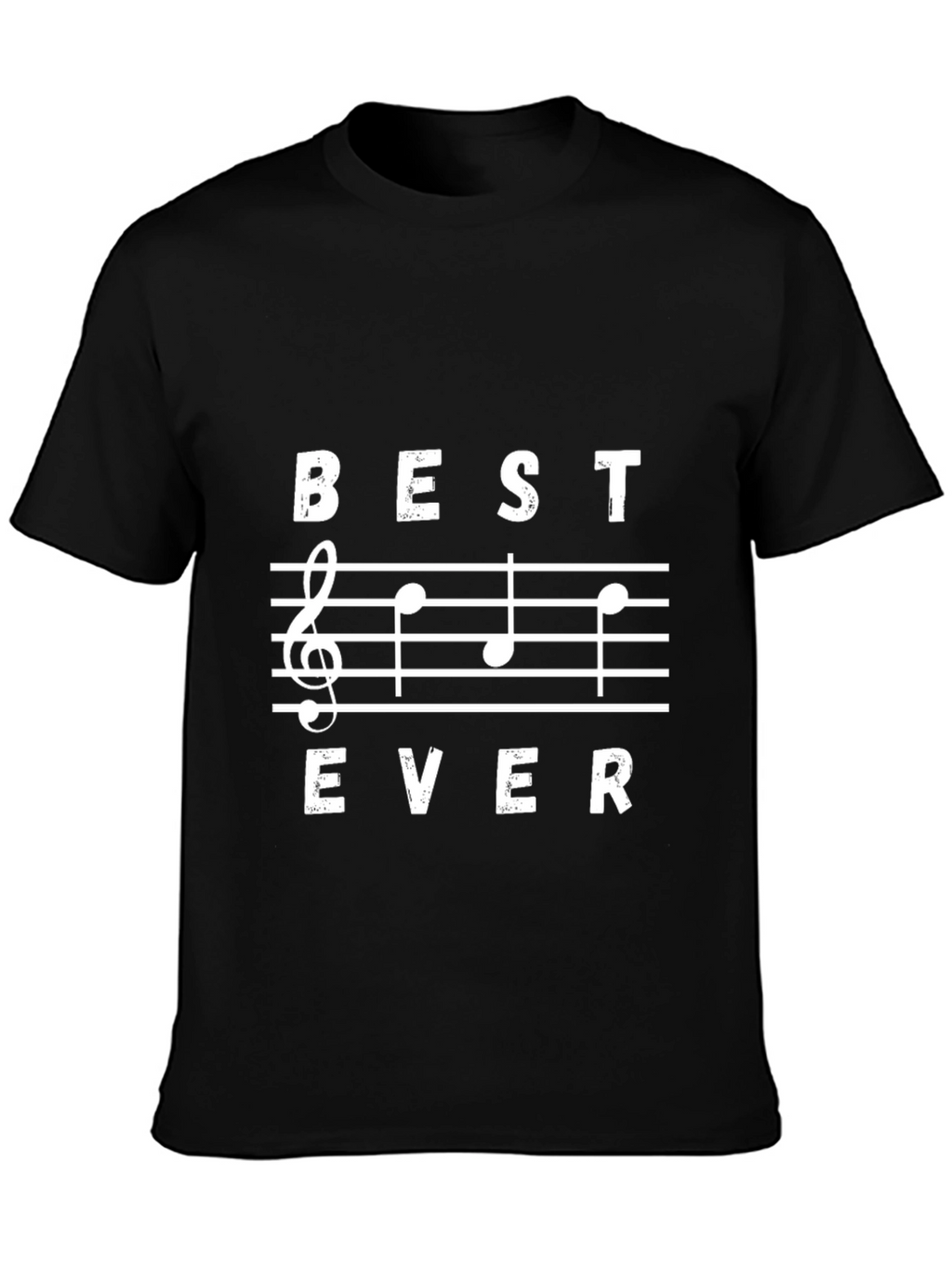 Best Ever Music Notes Black Graphic T-Shirt