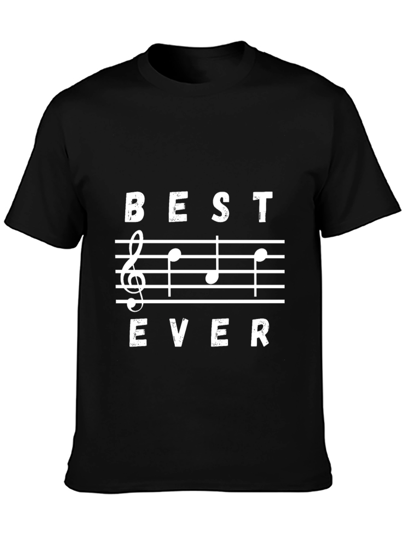 Best Ever Music Notes Black Graphic T-Shirt