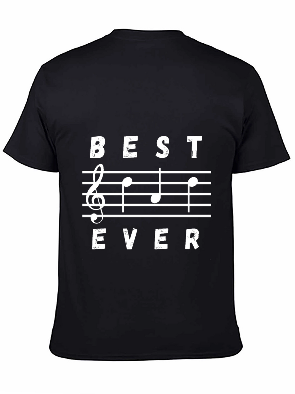 Best Ever Music Notes Black Graphic T-Shirt