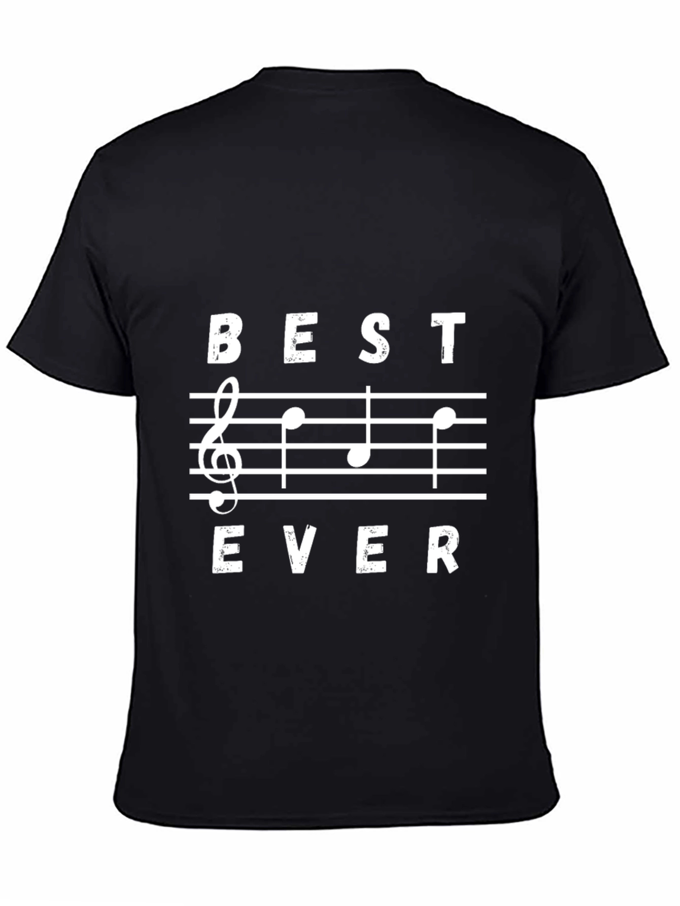 Best Ever Music Notes Black Graphic T-Shirt