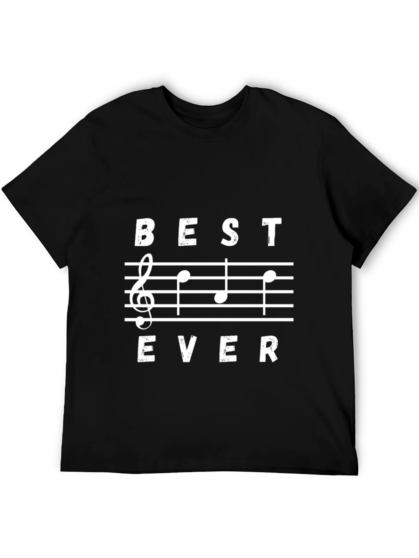 Best Ever Music Notes Black Graphic T-Shirt