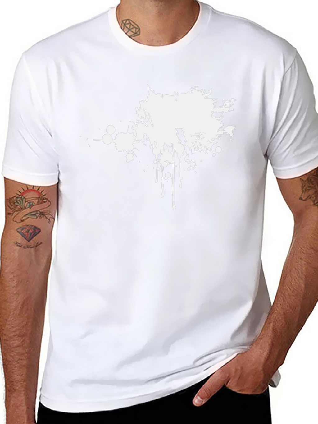 Abstract Splatter Graphic Tee - Mens Black T-Shirt