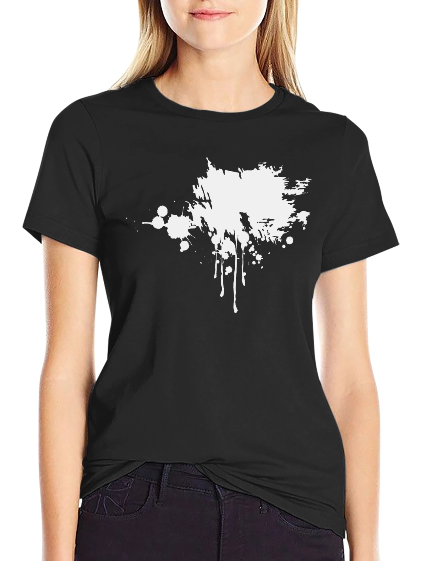Abstract Splatter Graphic Tee - Mens Black T-Shirt