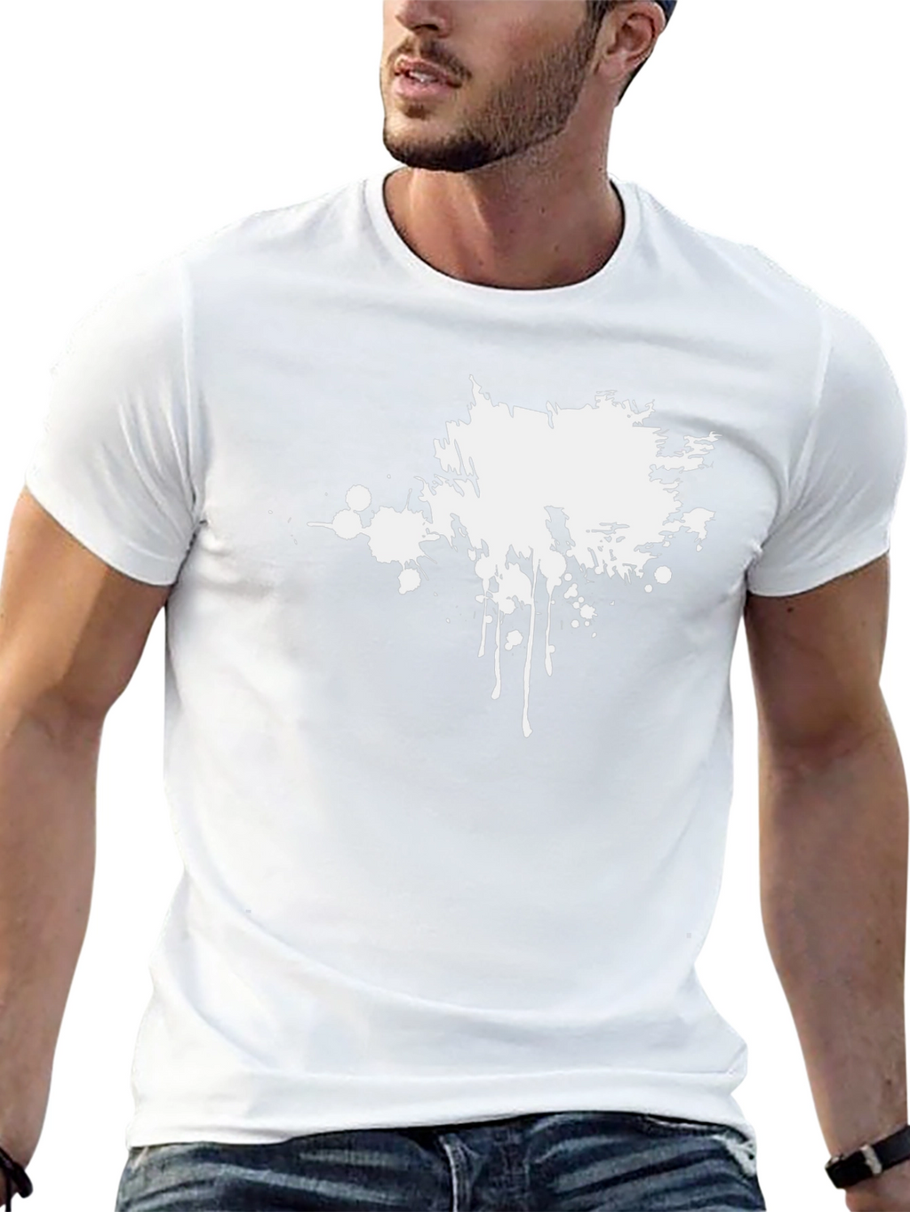 Abstract Splatter Graphic Tee - Mens Black T-Shirt