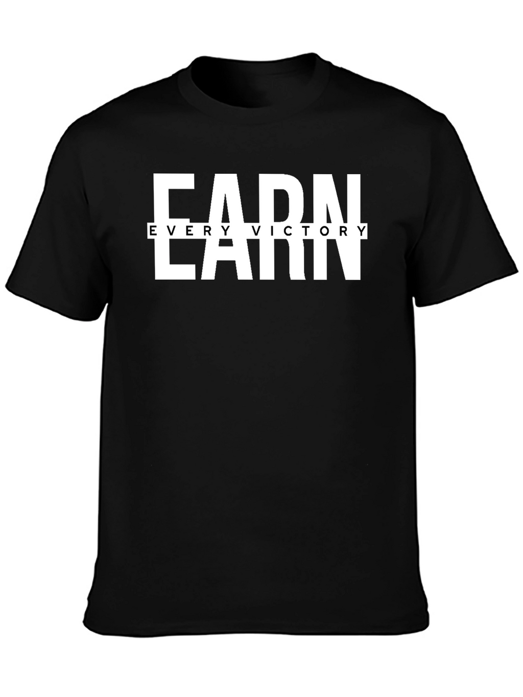 Earn Every Victory Mens Black Graphic Tee