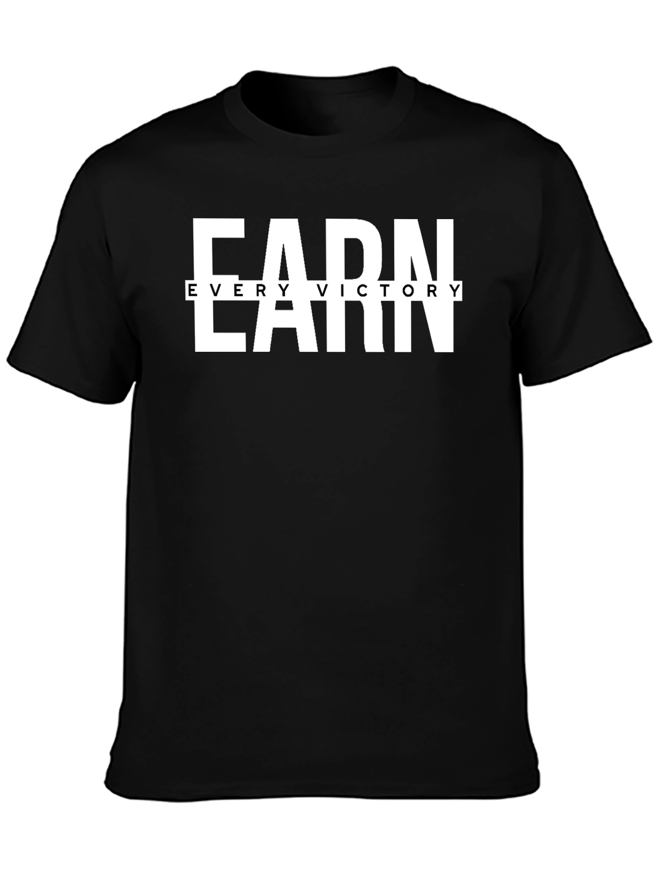 Earn Every Victory Mens Black Graphic Tee
