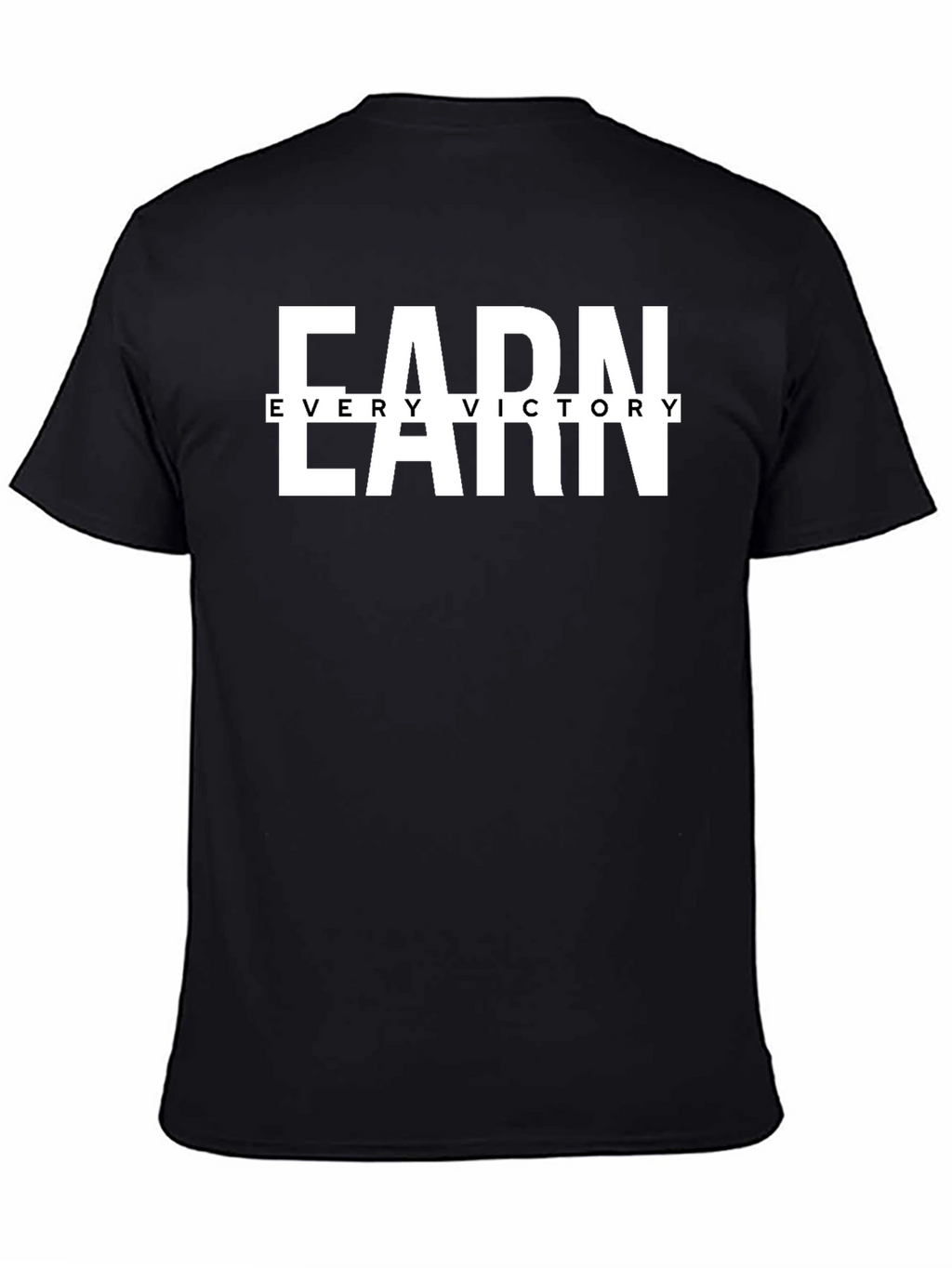 Earn Every Victory Mens Black Graphic Tee