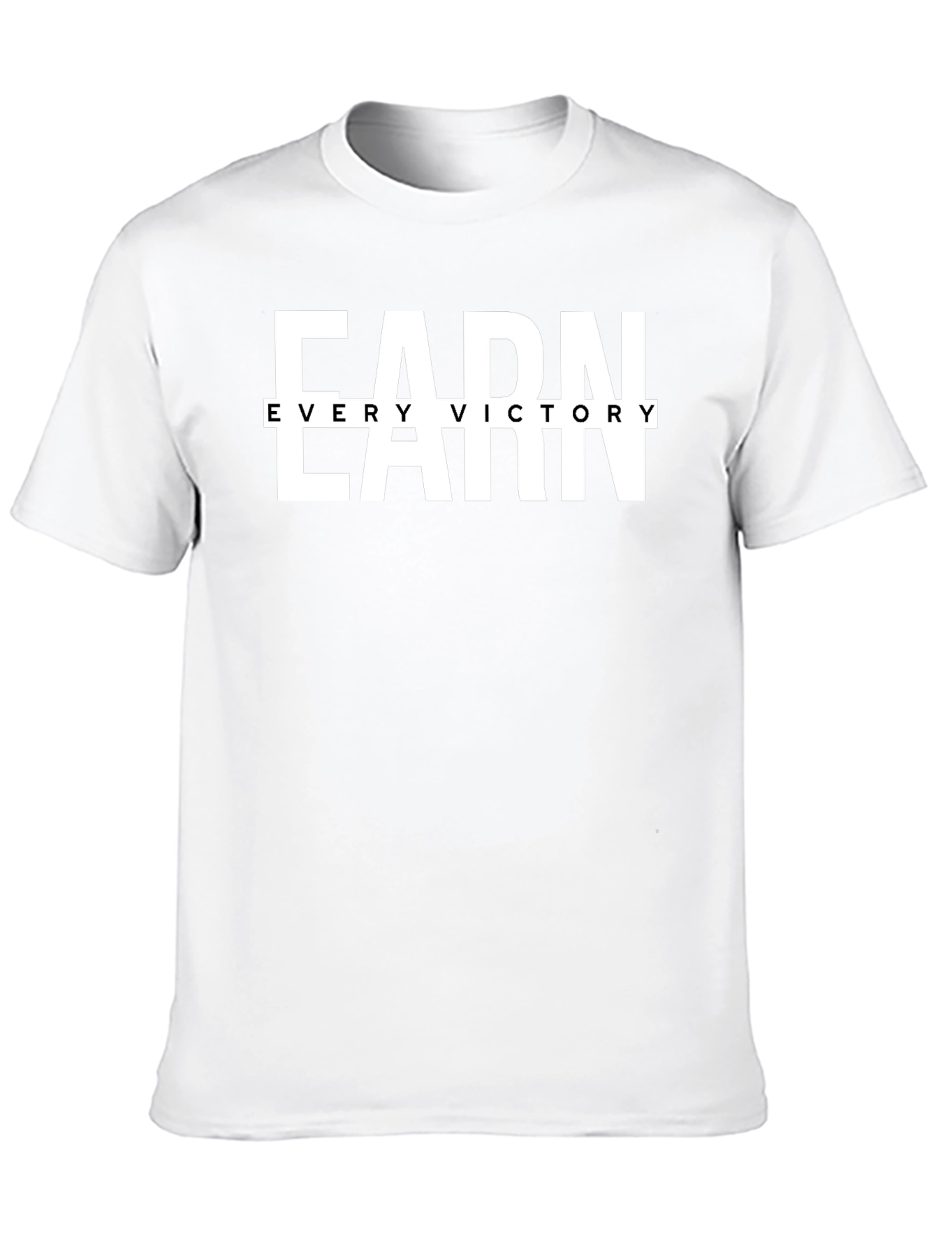 Earn Every Victory Mens Black Graphic Tee