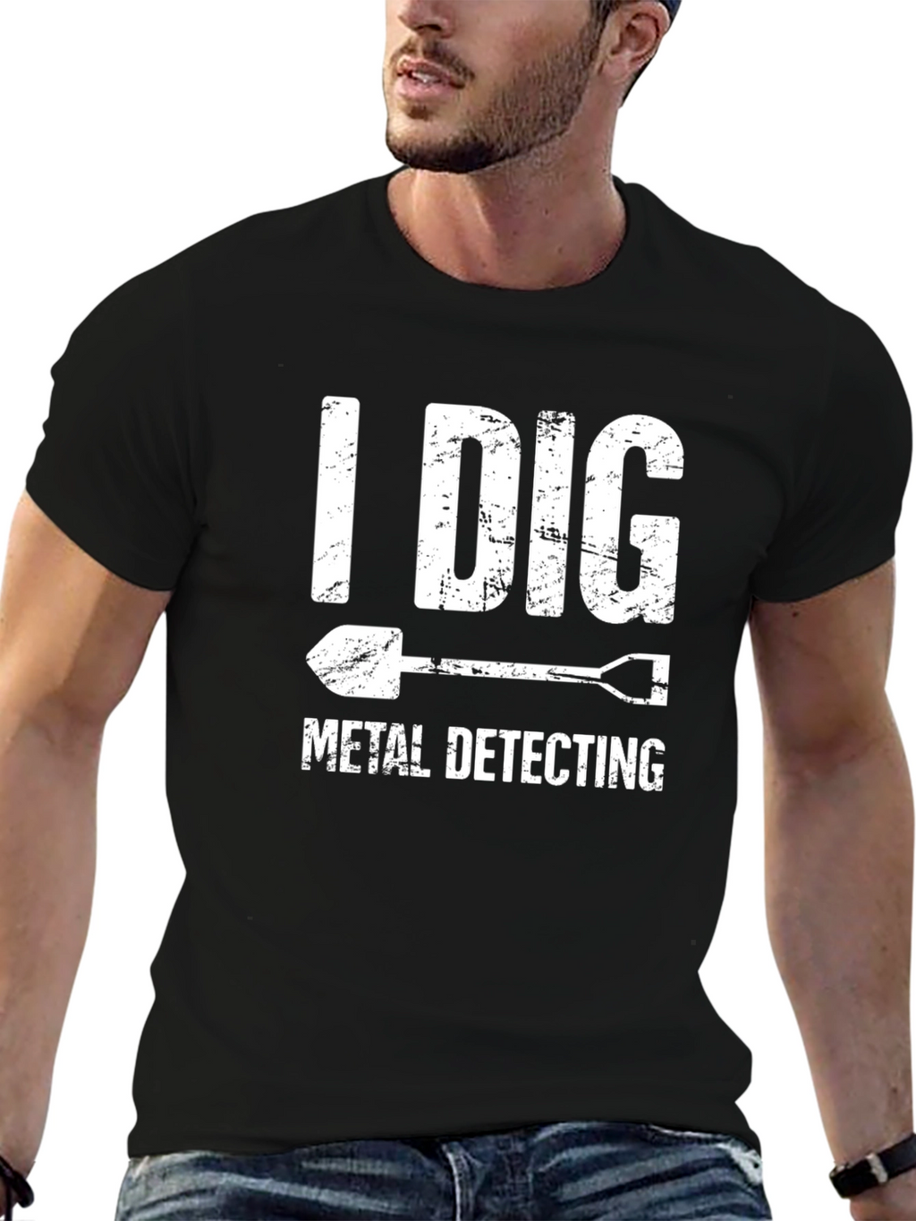 I Dig Metal Detecting T-Shirt Shovel Graphic