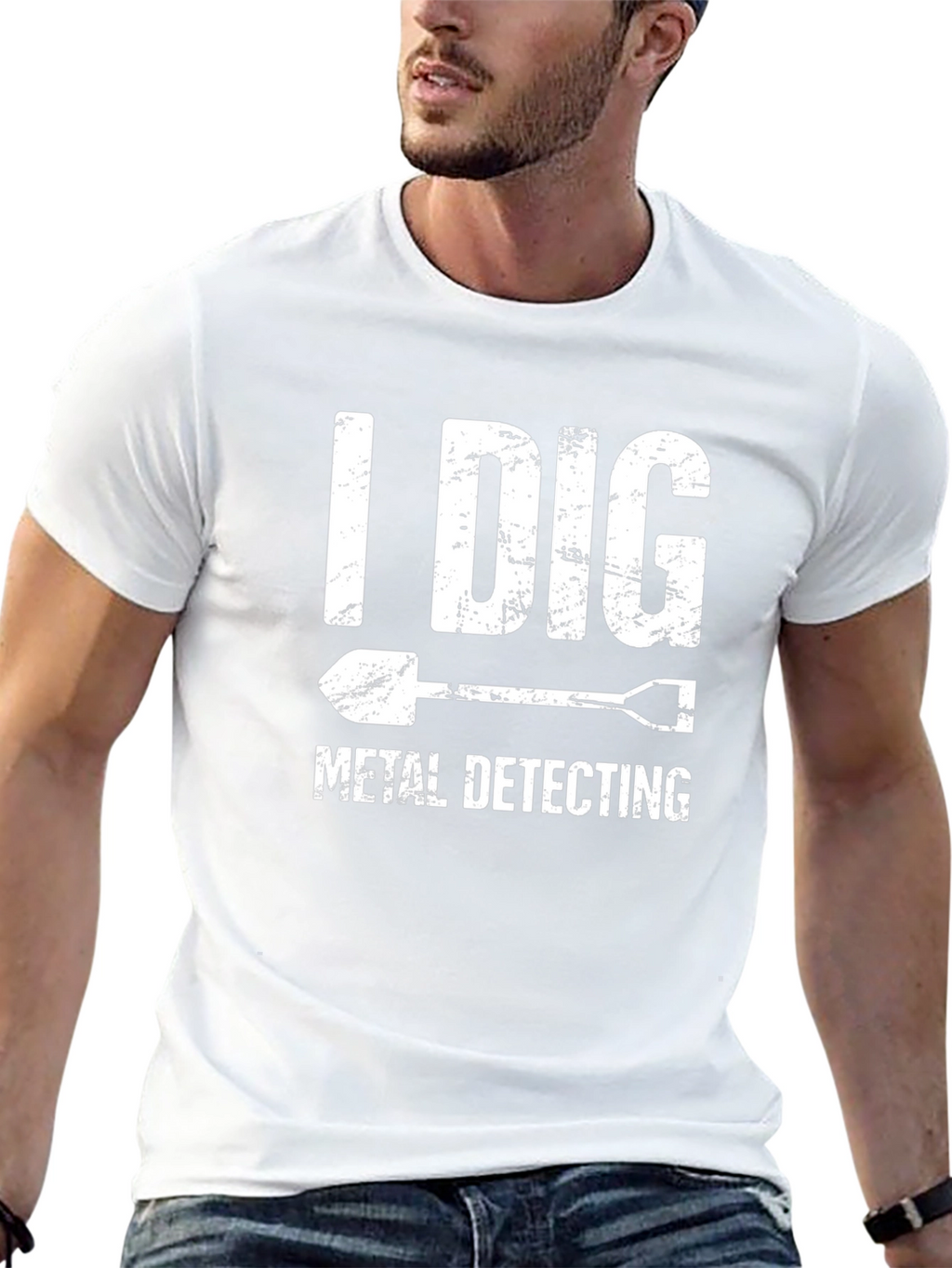 I Dig Metal Detecting T-Shirt Shovel Graphic