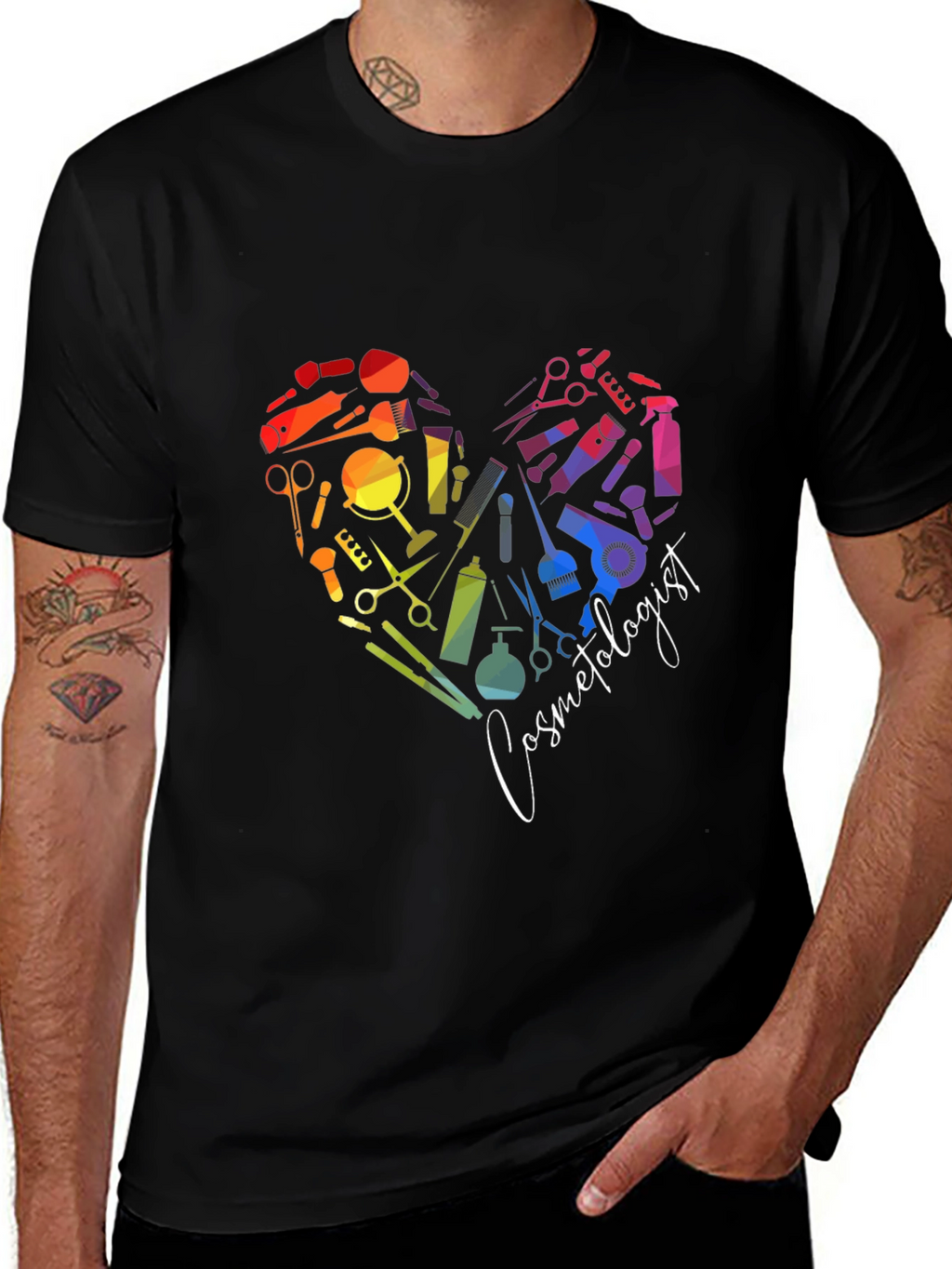 Cosmetologist Heart Graphic T-Shirt