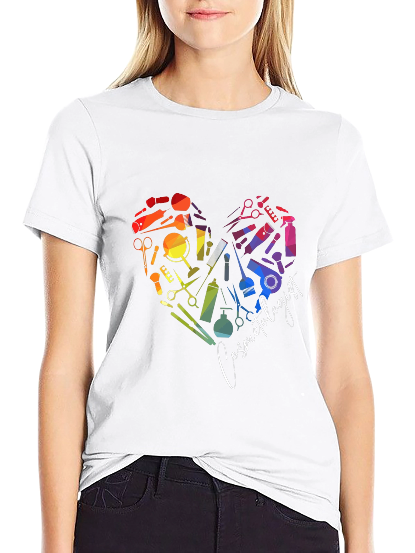 Cosmetologist Heart Graphic T-Shirt