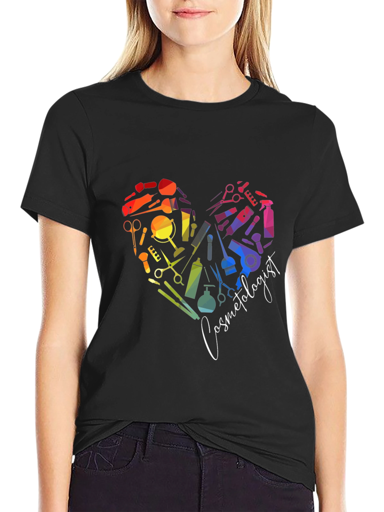 Cosmetologist Heart Graphic T-Shirt
