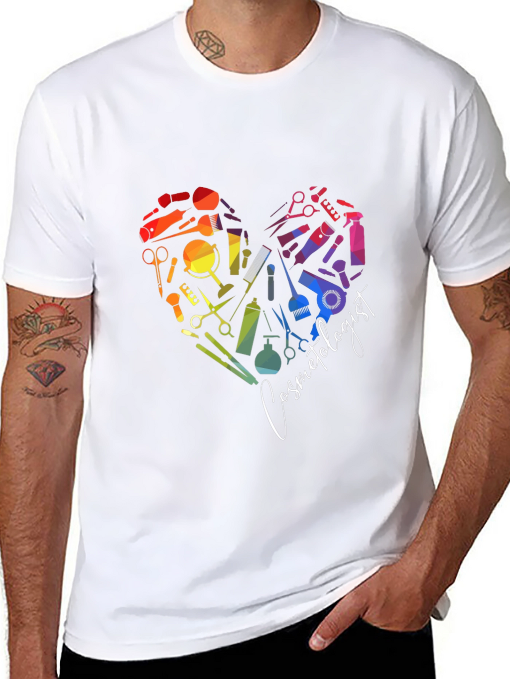Cosmetologist Heart Graphic T-Shirt