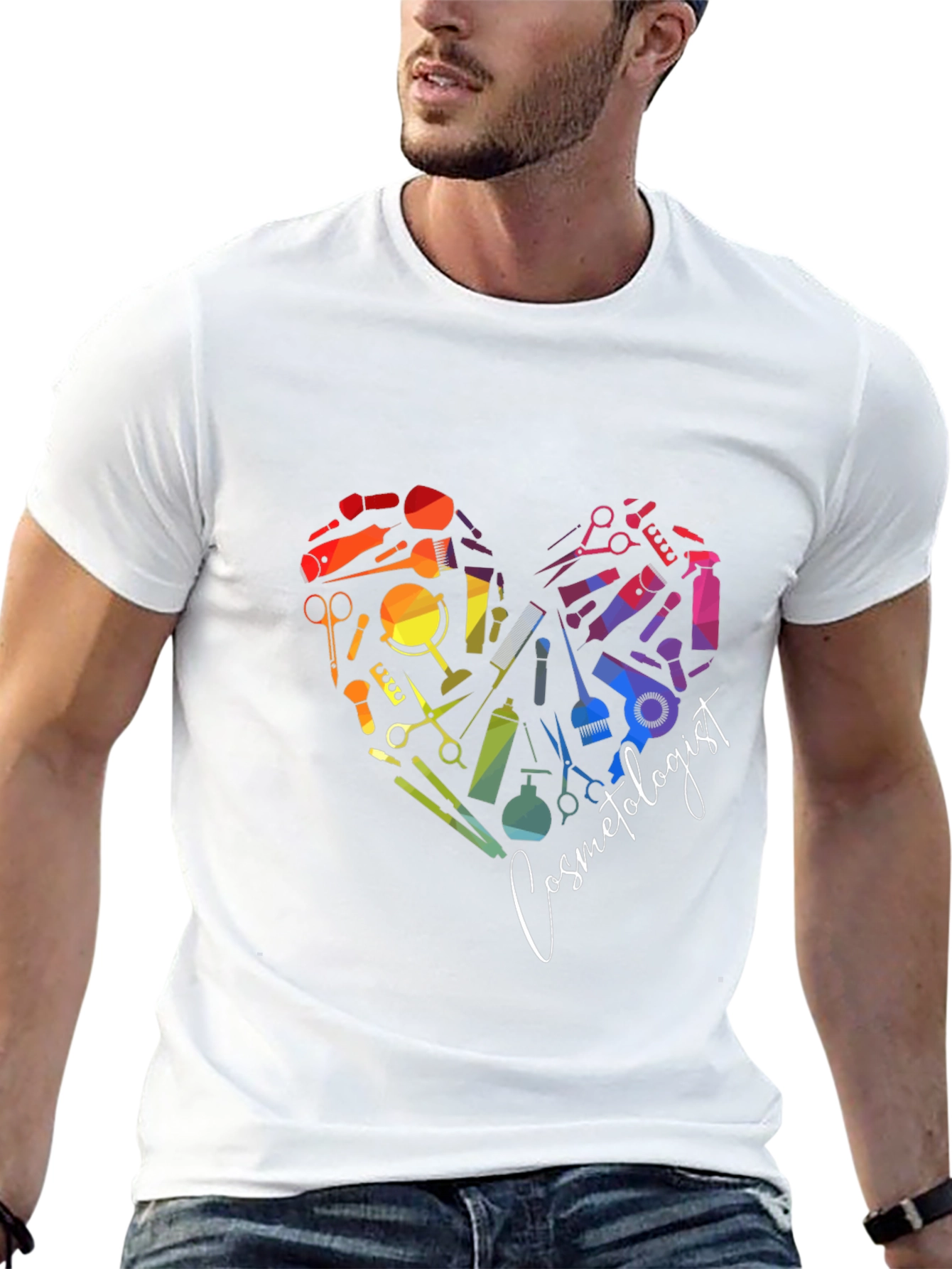 Cosmetologist Heart Graphic T-Shirt