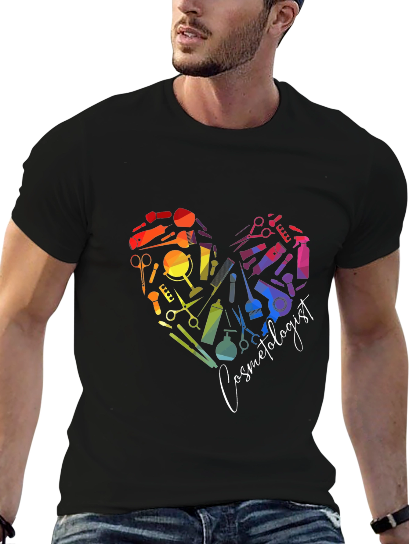 Cosmetologist Heart Graphic T-Shirt