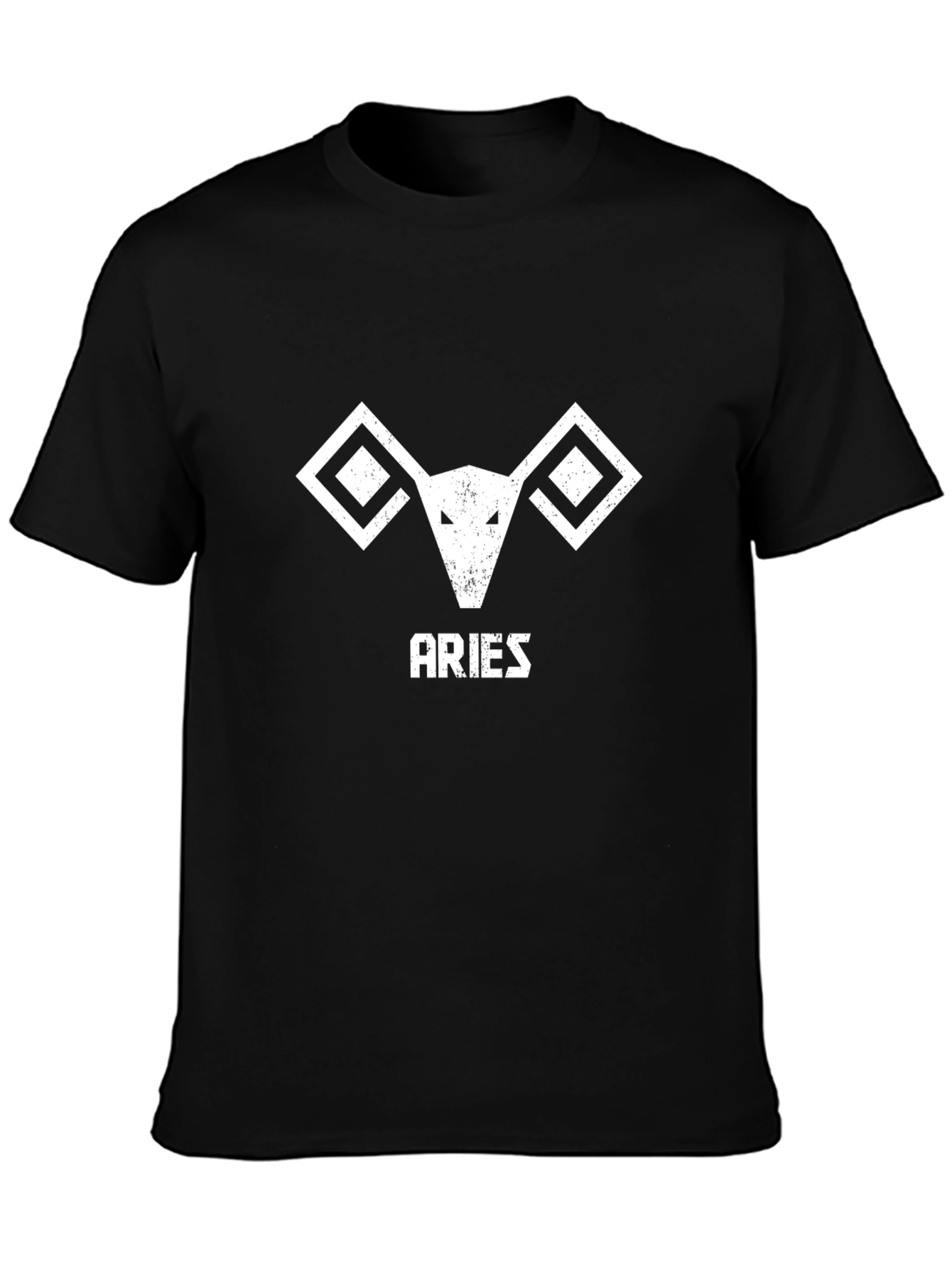 Aries Zodiac Graphic Tee - Black Cotton Comfort