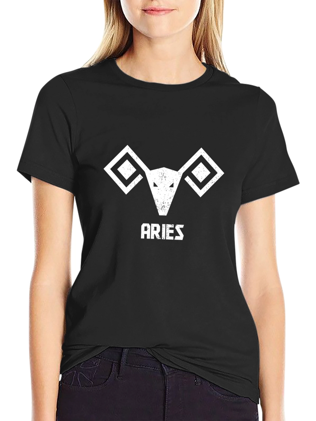 Aries Zodiac Graphic Tee - Black Cotton Comfort