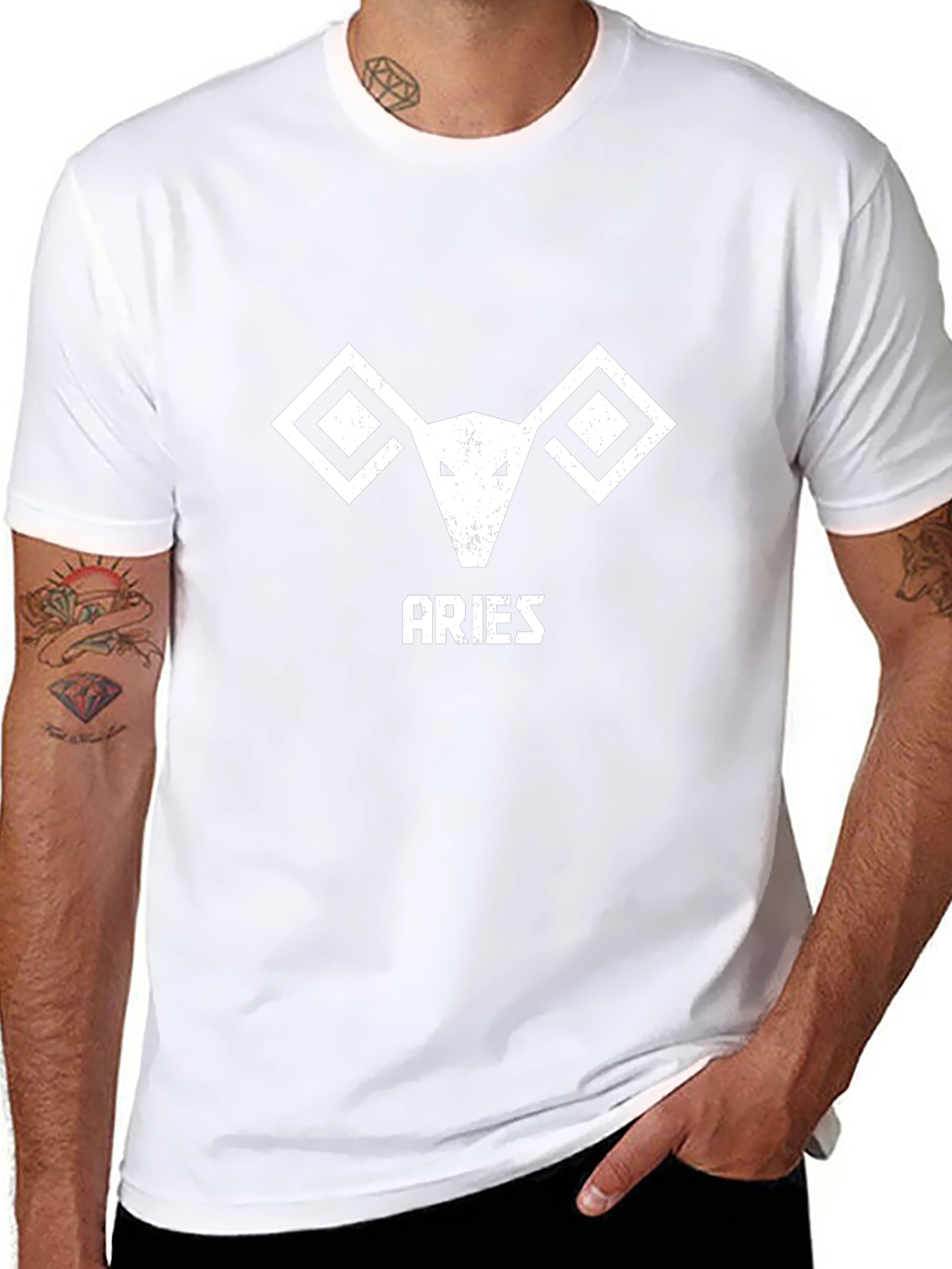 Aries Zodiac Graphic Tee - Black Cotton Comfort