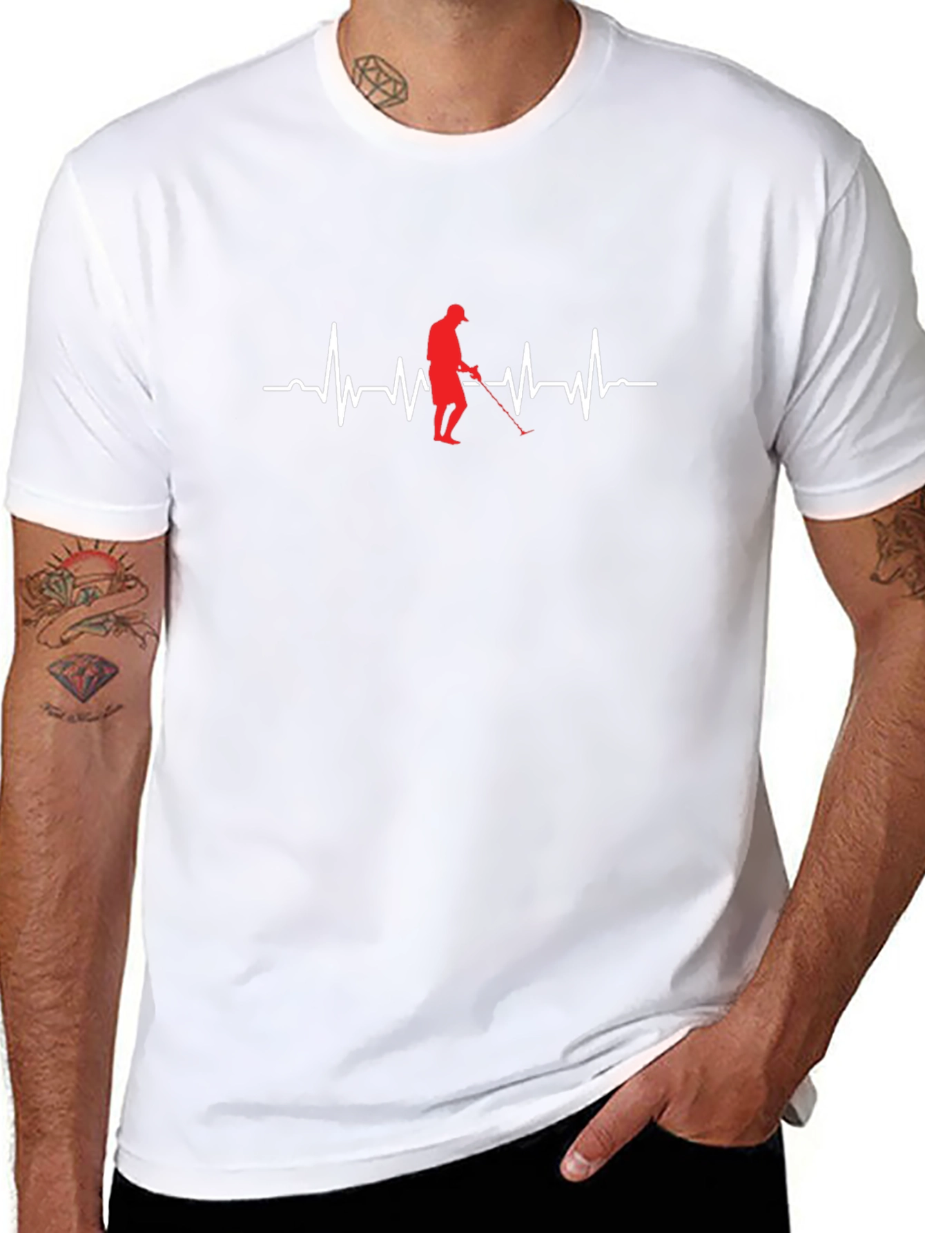 Golf Heartbeat T-Shirt - Golfer Gift
