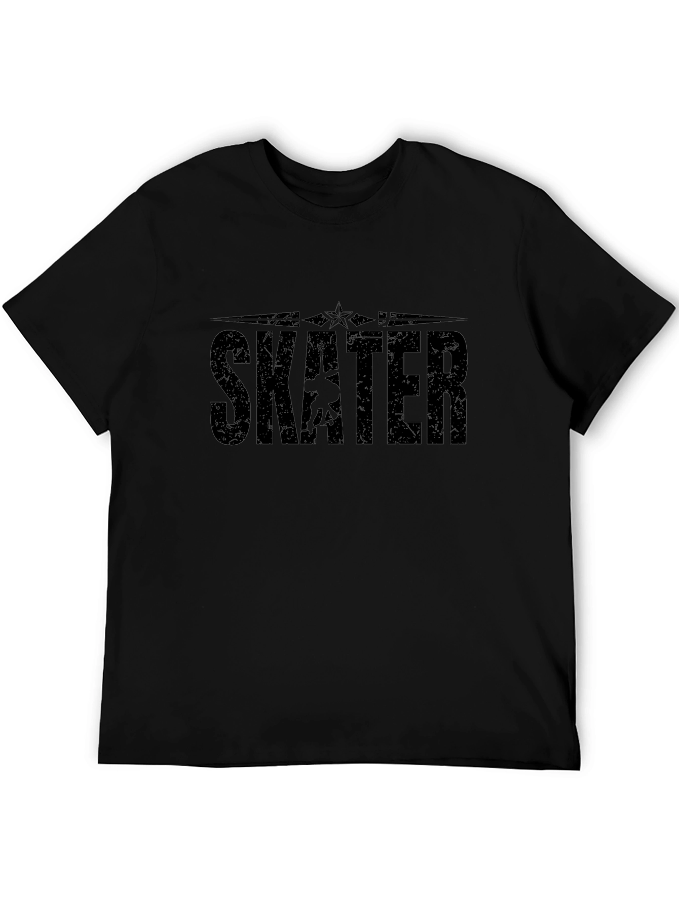 Skater Graphic Black T-Shirt - Cool Skateboarder Tee