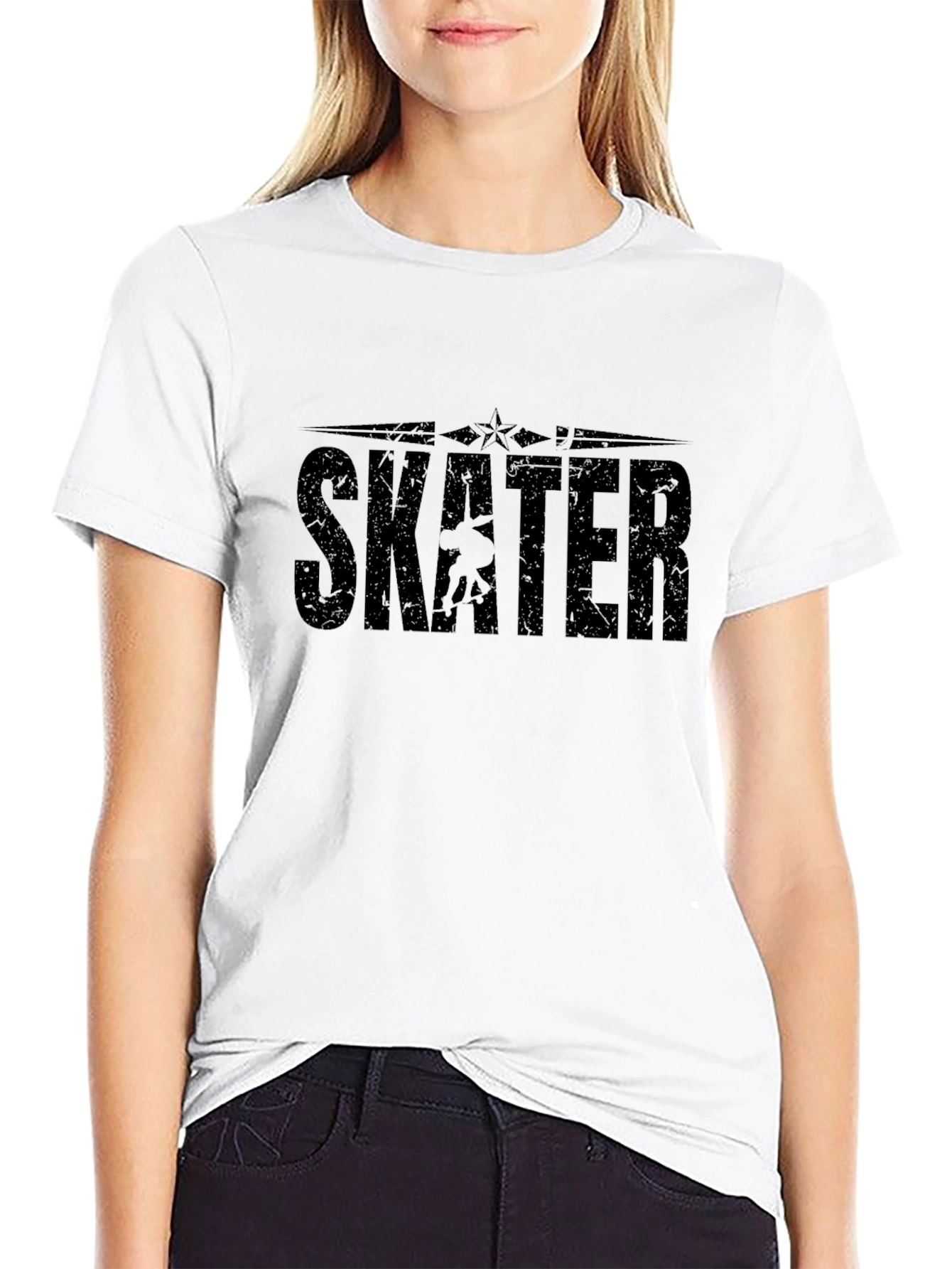 Skater Graphic Black T-Shirt - Cool Skateboarder Tee