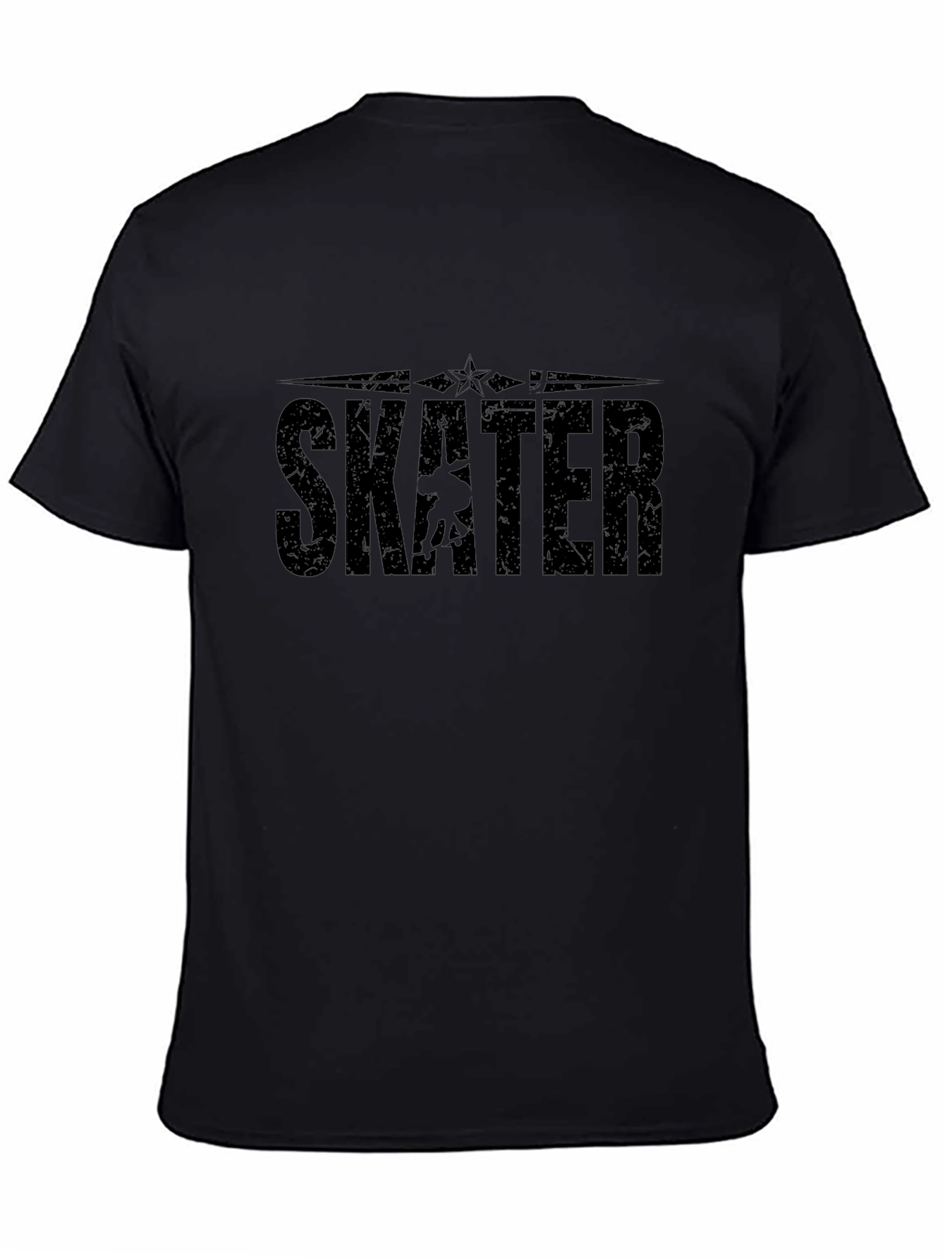 Skater Graphic Black T-Shirt - Cool Skateboarder Tee
