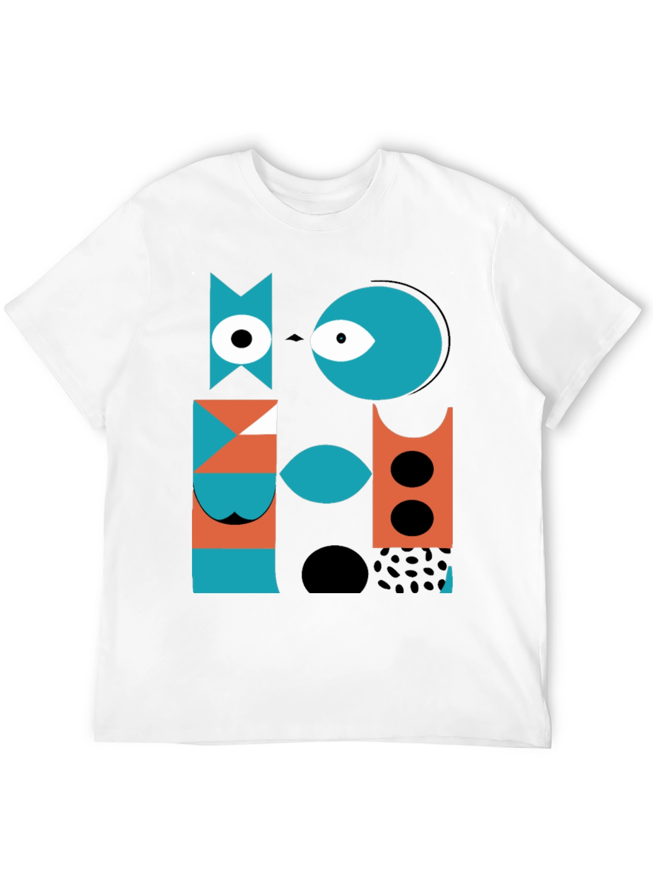 Abstract Geometric Graphic Print Black T-Shirt